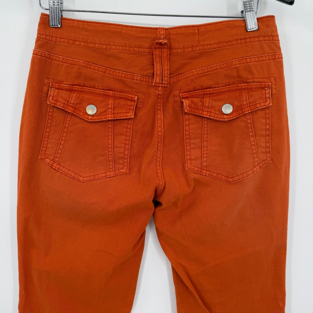 Pilcro and the Letterpress Orange Utility Straight Leg Raw Hem Pants Size 26 - Picture 7 of 10